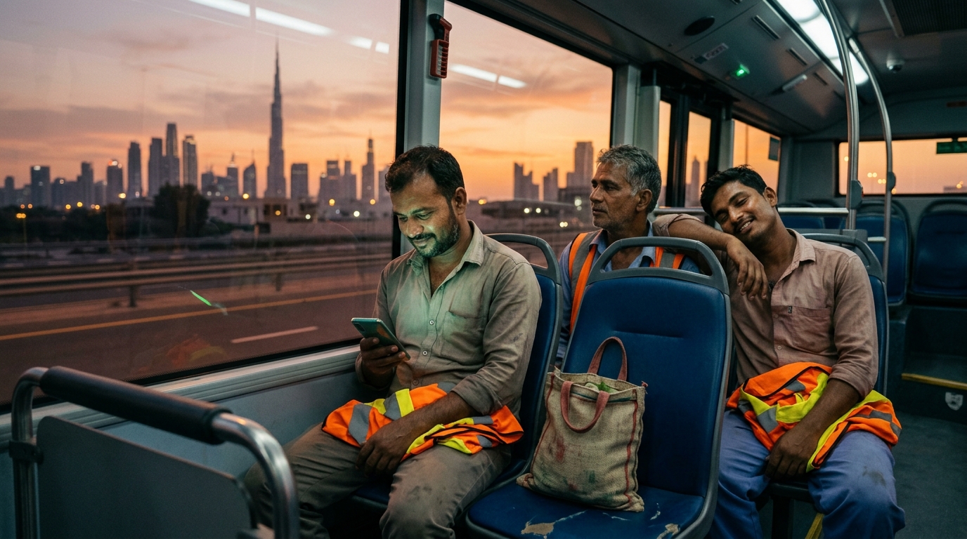 The commute home after a long shift